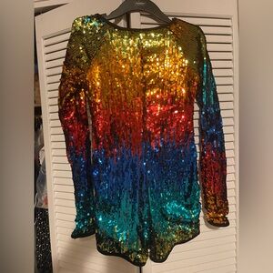 Weissman Red and Blue Sequin Dress